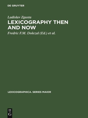 cover image of Lexicography Then and Now